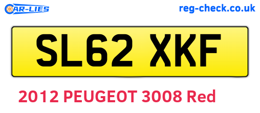 SL62XKF are the vehicle registration plates.