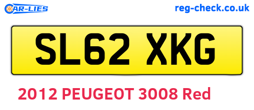 SL62XKG are the vehicle registration plates.