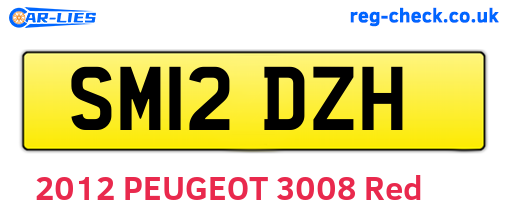SM12DZH are the vehicle registration plates.