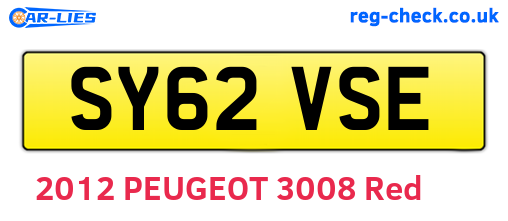 SY62VSE are the vehicle registration plates.