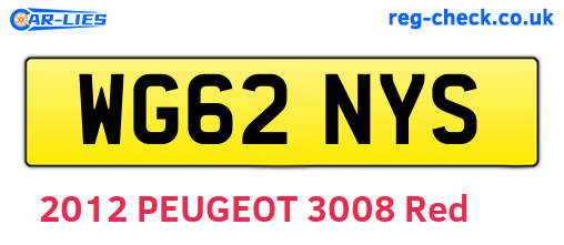 WG62NYS are the vehicle registration plates.
