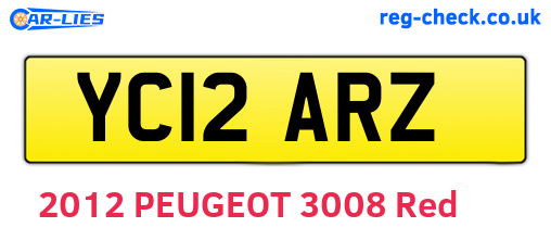 YC12ARZ are the vehicle registration plates.