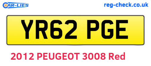 YR62PGE are the vehicle registration plates.