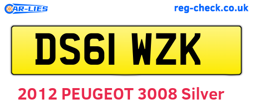 DS61WZK are the vehicle registration plates.