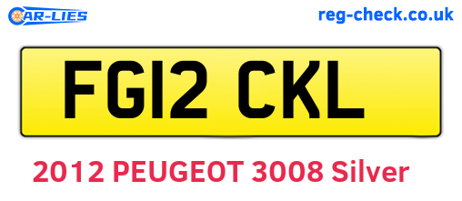 FG12CKL are the vehicle registration plates.