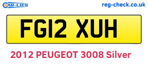 FG12XUH are the vehicle registration plates.