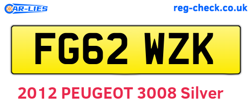FG62WZK are the vehicle registration plates.