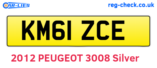 KM61ZCE are the vehicle registration plates.