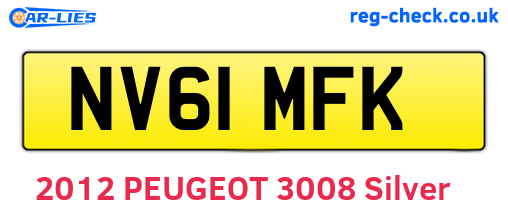 NV61MFK are the vehicle registration plates.