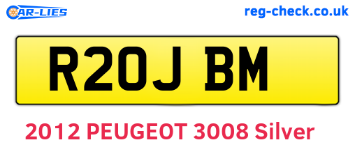 R20JBM are the vehicle registration plates.