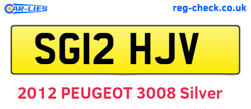 SG12HJV are the vehicle registration plates.