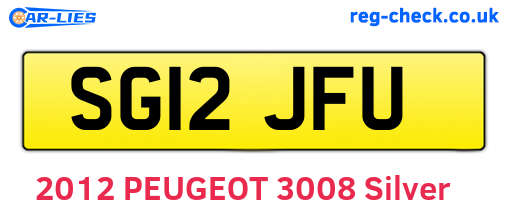 SG12JFU are the vehicle registration plates.