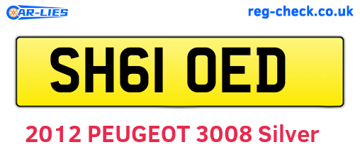 SH61OED are the vehicle registration plates.