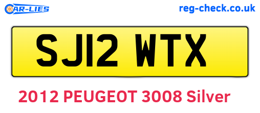SJ12WTX are the vehicle registration plates.