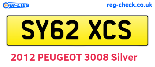 SY62XCS are the vehicle registration plates.