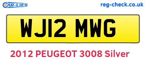WJ12MWG are the vehicle registration plates.