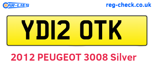 YD12OTK are the vehicle registration plates.