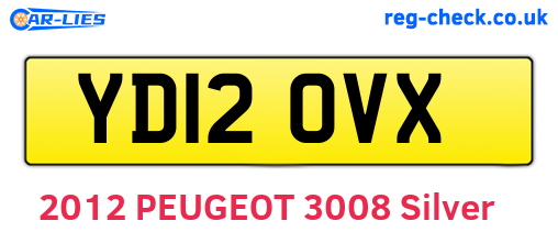 YD12OVX are the vehicle registration plates.