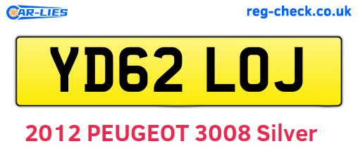 YD62LOJ are the vehicle registration plates.