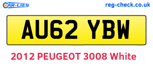 AU62YBW are the vehicle registration plates.