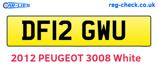 DF12GWU are the vehicle registration plates.