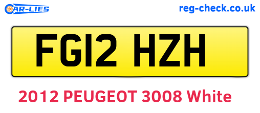 FG12HZH are the vehicle registration plates.
