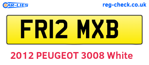 FR12MXB are the vehicle registration plates.
