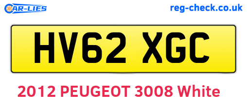 HV62XGC are the vehicle registration plates.
