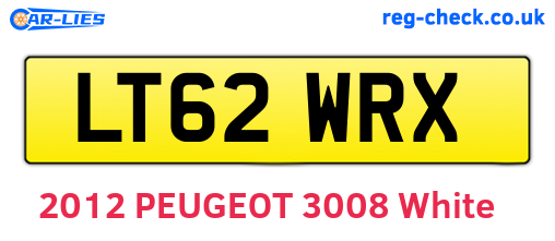 LT62WRX are the vehicle registration plates.
