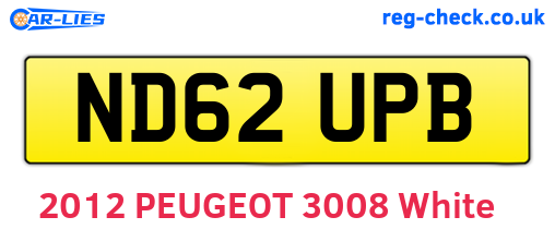ND62UPB are the vehicle registration plates.