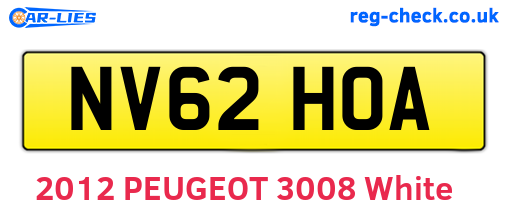 NV62HOA are the vehicle registration plates.