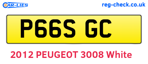 P66SGC are the vehicle registration plates.