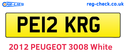 PE12KRG are the vehicle registration plates.