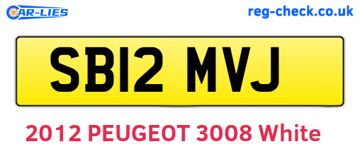 SB12MVJ are the vehicle registration plates.