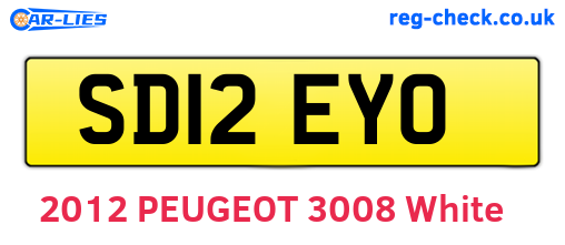 SD12EYO are the vehicle registration plates.