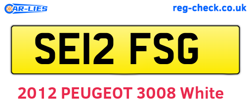 SE12FSG are the vehicle registration plates.
