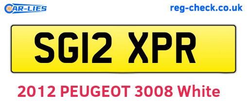 SG12XPR are the vehicle registration plates.