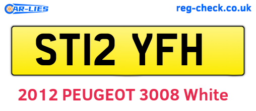 ST12YFH are the vehicle registration plates.