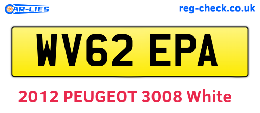 WV62EPA are the vehicle registration plates.
