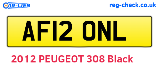 AF12ONL are the vehicle registration plates.