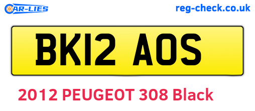 BK12AOS are the vehicle registration plates.