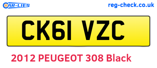 CK61VZC are the vehicle registration plates.