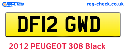 DF12GWD are the vehicle registration plates.