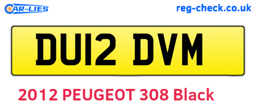DU12DVM are the vehicle registration plates.