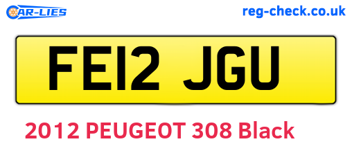 FE12JGU are the vehicle registration plates.