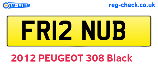 FR12NUB are the vehicle registration plates.