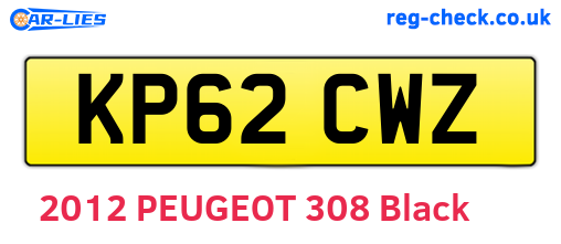 KP62CWZ are the vehicle registration plates.