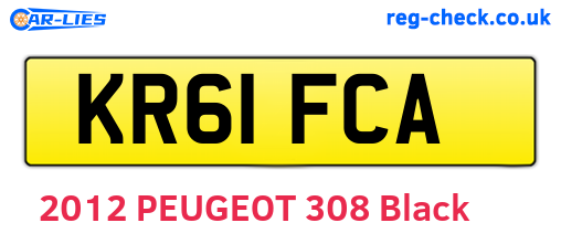 KR61FCA are the vehicle registration plates.