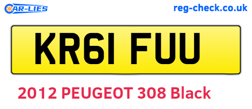 KR61FUU are the vehicle registration plates.