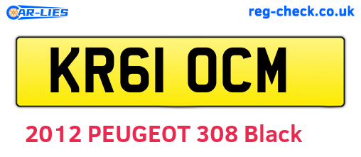 KR61OCM are the vehicle registration plates.